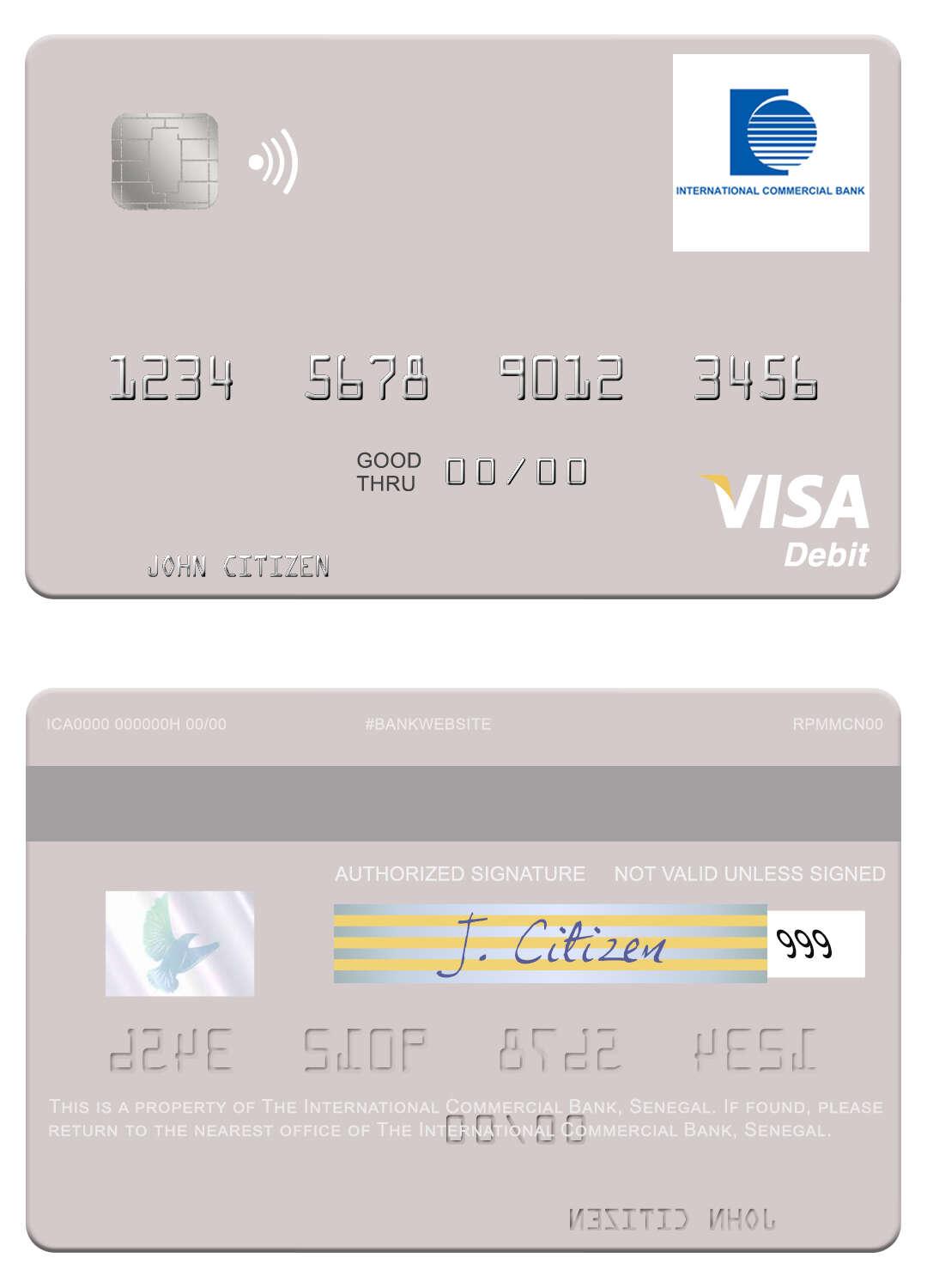 Senegal The International Commercial Bank visa debit card